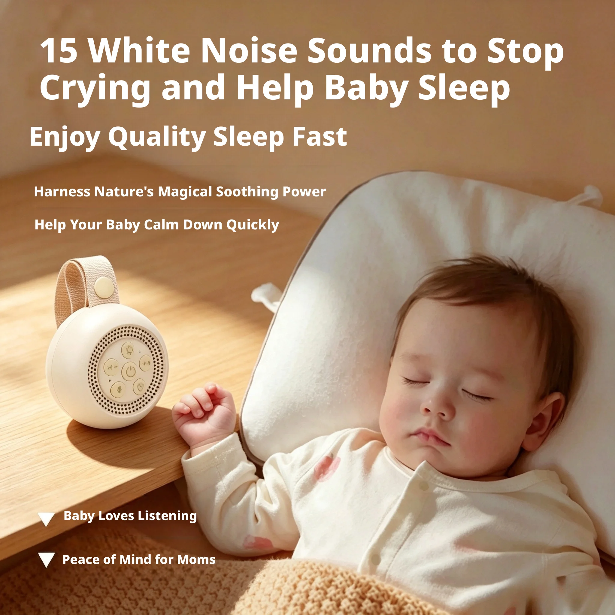 White Noise Machine Sleep - Baby slaapmachine met witte ruis, oplaadbaar,