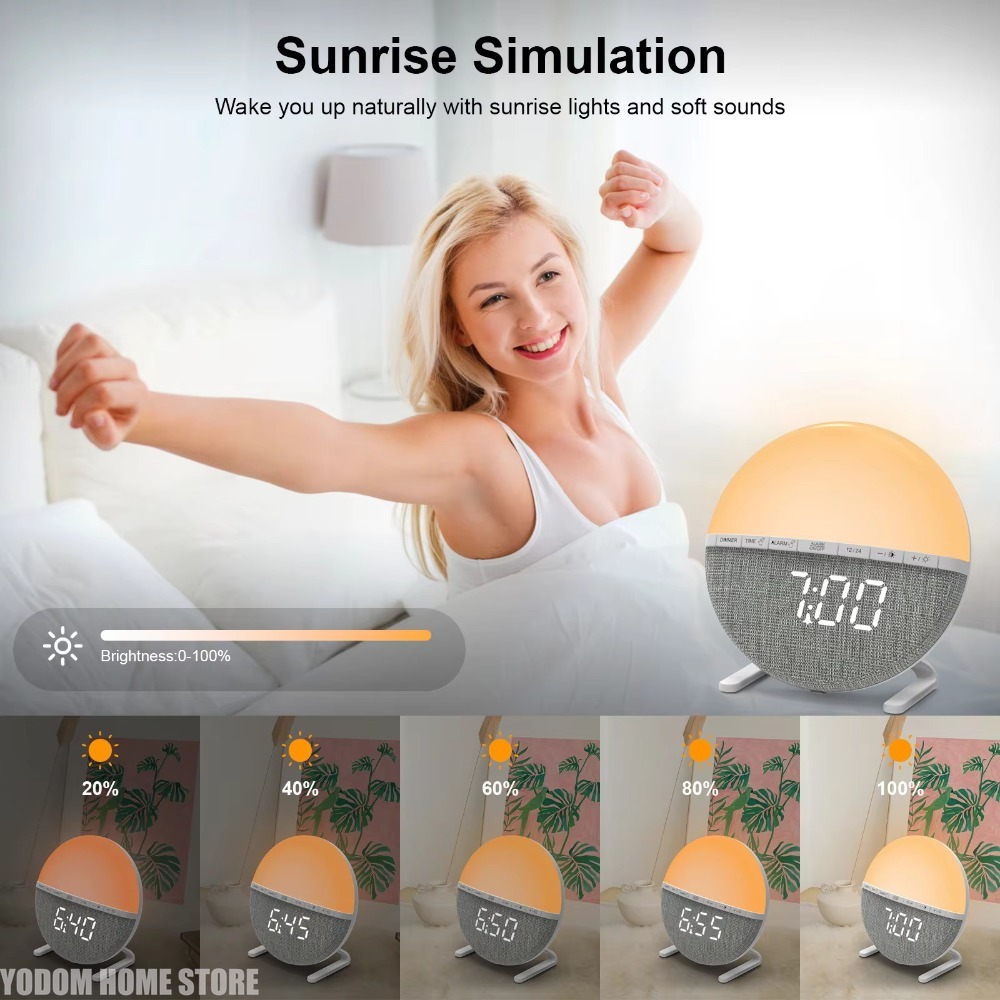 Zonsopgang wekker met kleurrij - White Noise Machine Sleep recensie en prijs